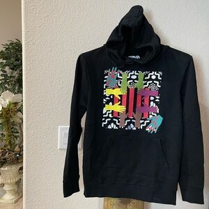 ❤️🖤💚 Black History Ethnic Hoodie Black Sz Small front Unity Hands front logo EUC